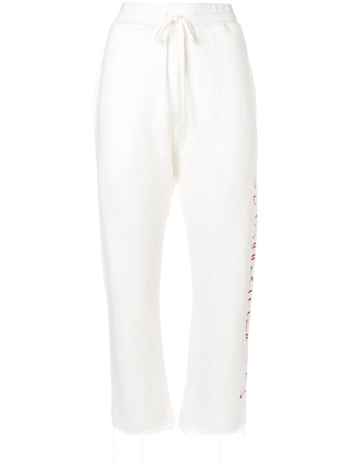 R13 Frayed Hems Track Pants - White
