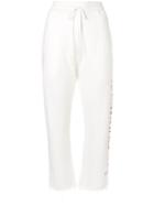 R13 Frayed Hems Track Pants - White