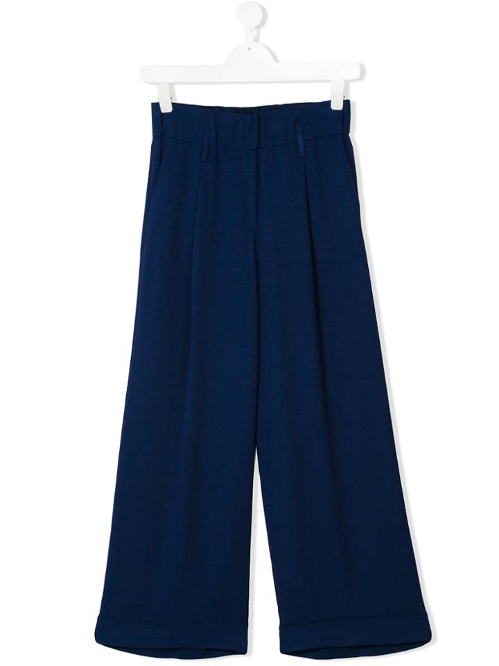 Simonetta Wide Leg Trousers - Blue