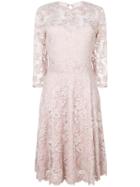 Olvi S Flared Lace-embroidered Dress - Pink & Purple