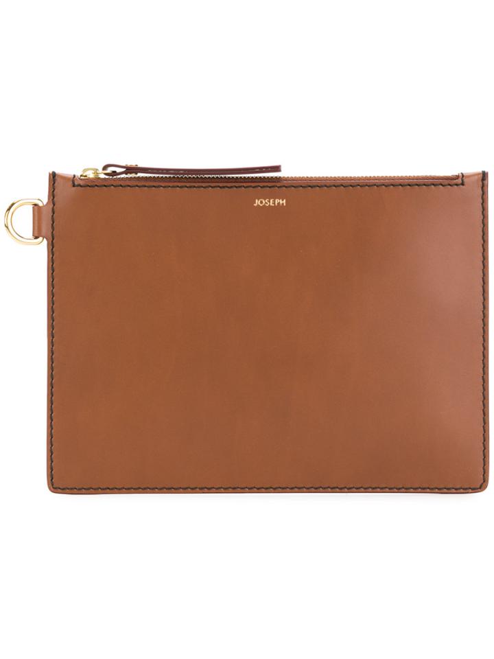 Joseph Zip Large Pouch Bag - Brown