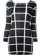 Pleats Please By Issey Miyake Grid Print Pleated Top