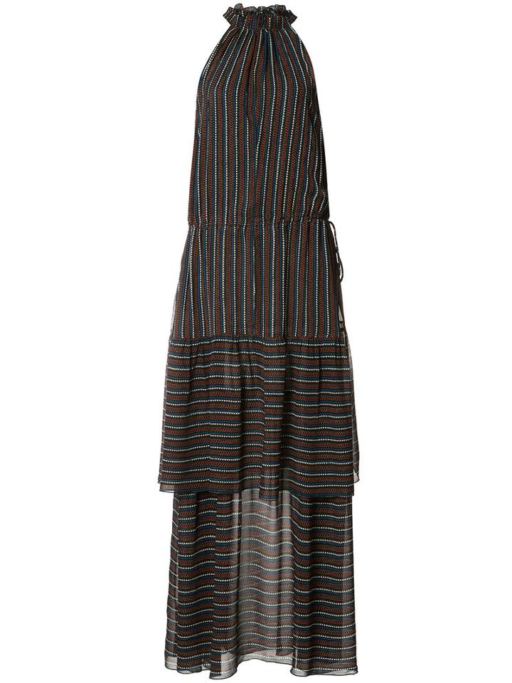 Apiece Apart Pozos Tiers Dress, Women's, Size: 2, Black, Rayon/silk