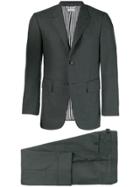 Thom Browne Wide Lapel Suit With Tie - Grey
