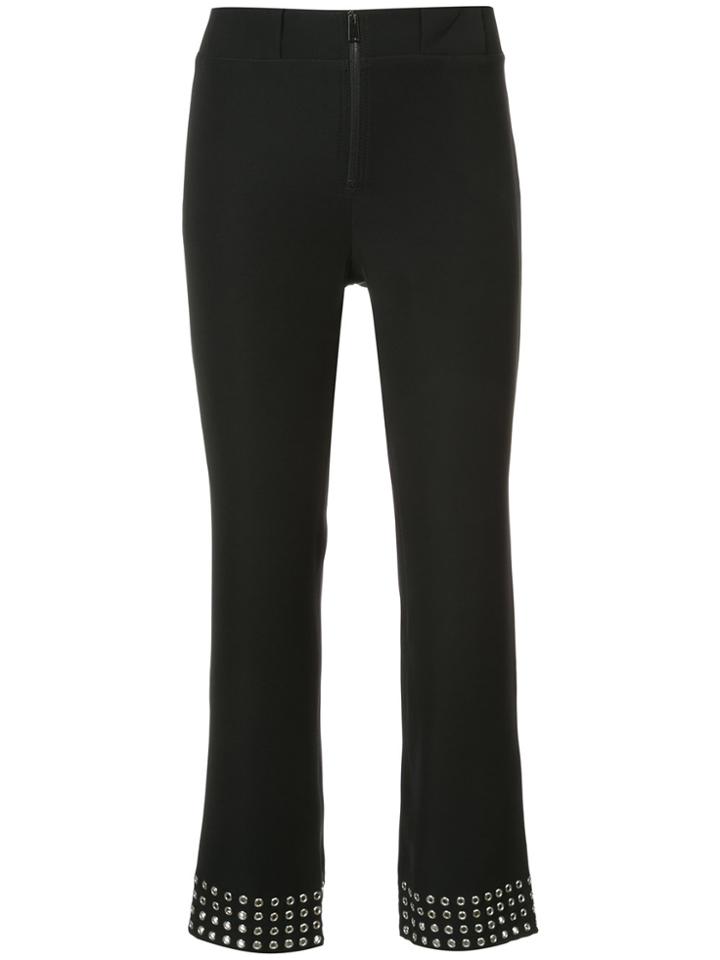 Paco Rabanne Eyelet Cropped Trousers - Black