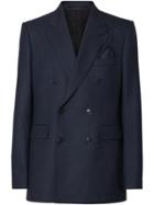 Burberry English Fit Birdseye Suit Jacket - Blue