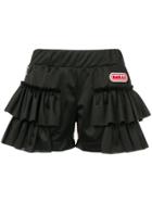 Gaelle Bonheur Ruffle Fitted Shorts - Black