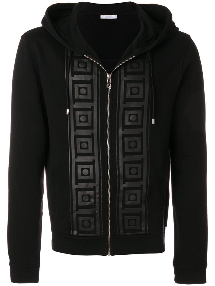 Versace Collection Printed Zip Hoodie - Black