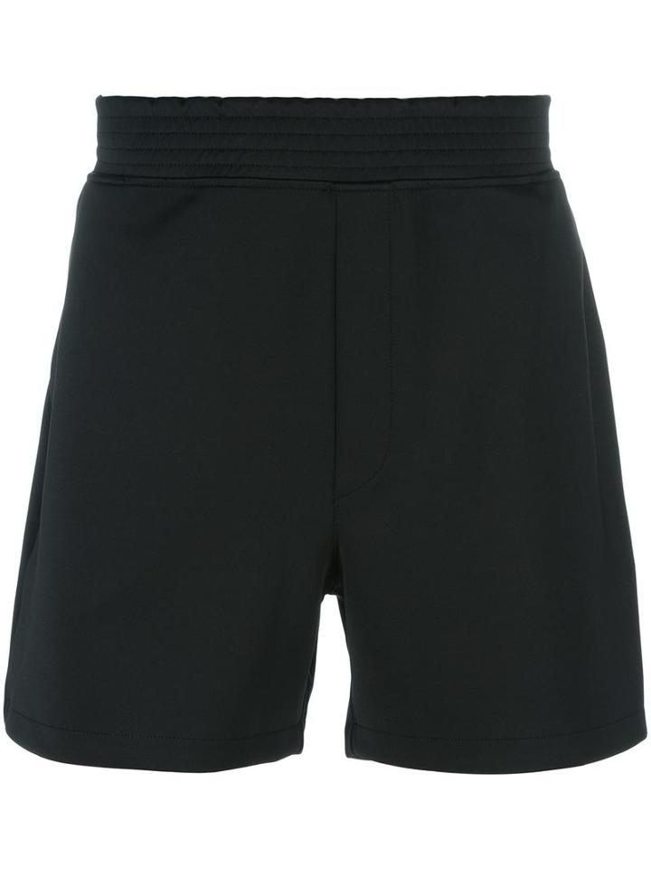 Versus Logo Patch Track Shorts, Men's, Size: Medium, Black, Cotton/polyester/spandex/elastane