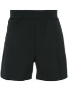 Versus Logo Patch Track Shorts, Men's, Size: Medium, Black, Cotton/polyester/spandex/elastane