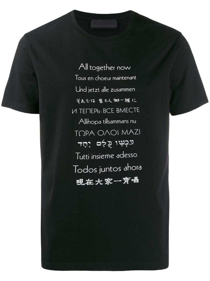 Stella Mccartney The Beatles Slogan T-shirt - Black