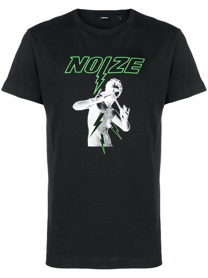 Diesel Noise Printed T-shirt - Black