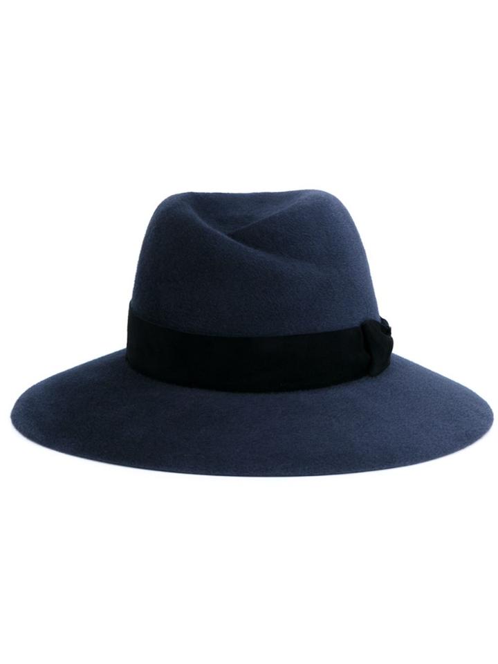 Maison Michel Charcoal Virginie Fedora Hat - Grey