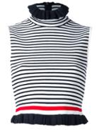 Msgm Striped Knit Vest, Women's, Size: Small, Black, Cotton/viscose
