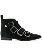 Burberry Buckled Ankle Boots - Black