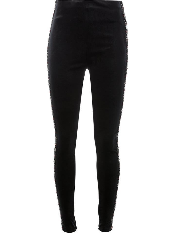 Koché Embellished Side Stripe Leggings - Black
