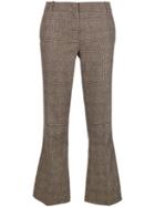 Kiltie Plaid Cropped Tailored Trousers - Brown