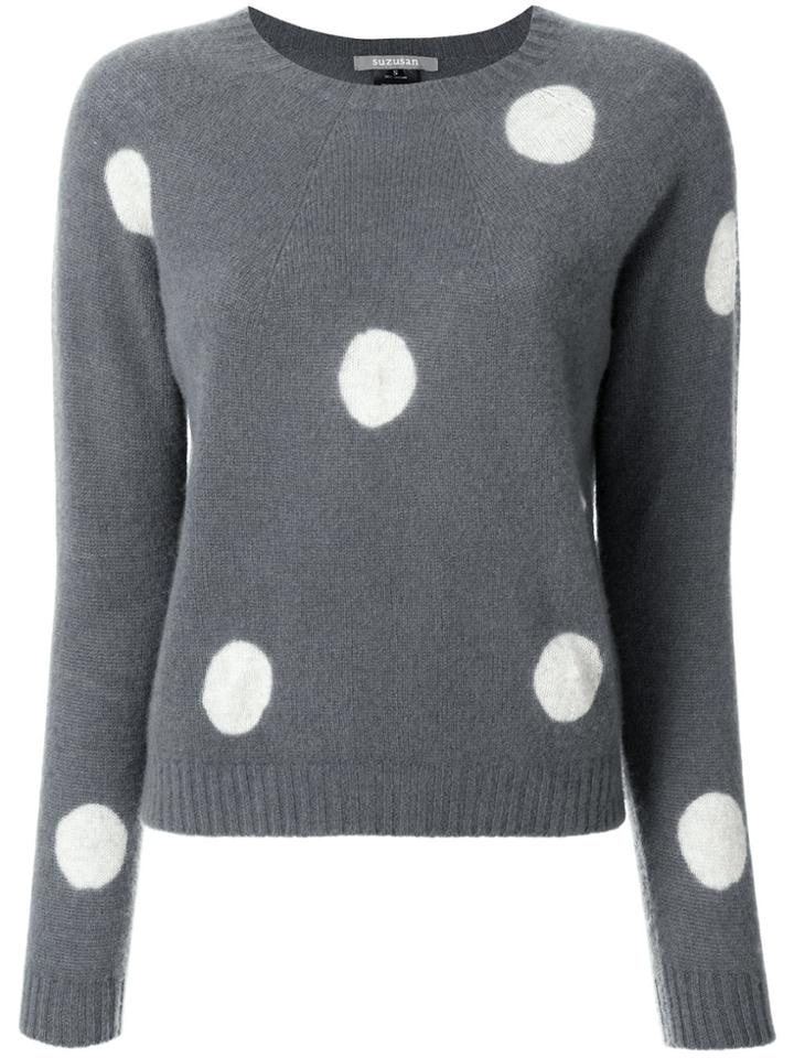 Suzusan Polka Dot Sweater - Grey