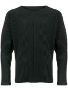Homme Plissé Issey Miyake Ribbed-style Sweatshirt - Black