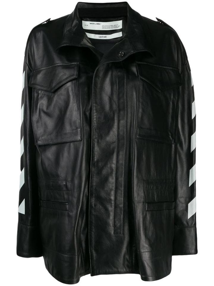 Off-white Diagonal Stripe Field Jacket - Black