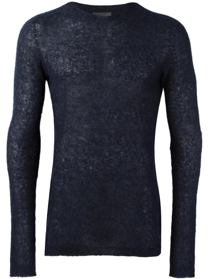 Laneus Crew Neck Jumper, Men's, Size: 48, Blue, Polyamide/wool/alpaca