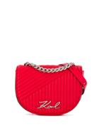Karl Lagerfeld Quilted K/signature Crossbody Bag - Red