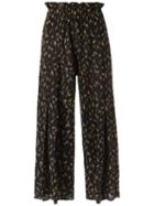 Gig - Wide Leg Crop Knit Trousers - Women - Polyester/viscose - Pp, Women's, Black, Polyester/viscose