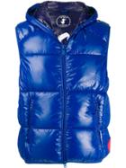Save The Duck Hooded Puffer Gilet - Blue