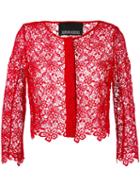 Ermanno Ermanno - Cropped Jacket - Women - Polyester/silk/cotton - 40, Red, Polyester/silk/cotton
