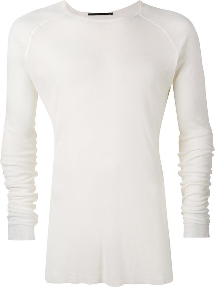Haider Ackermann - Long Sleeved T-shirt - Men - Cotton/nylon/rayon - Xs, White, Cotton/nylon/rayon