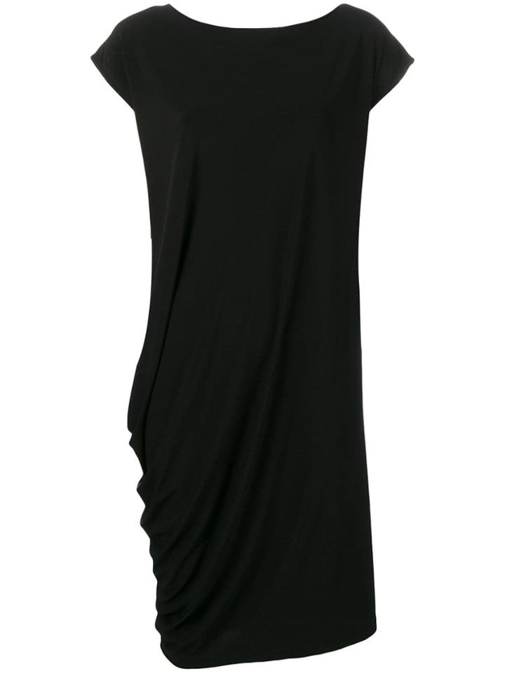 Issey Miyake T-shirt Dress With Ruched Side - Black