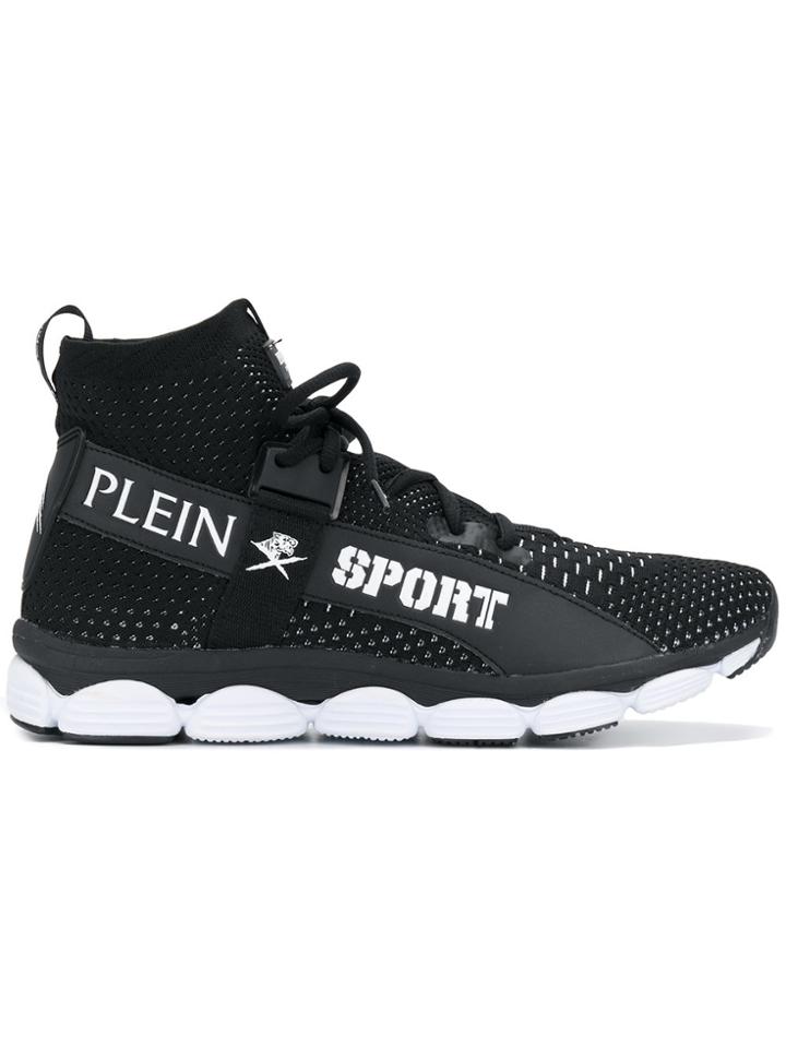 Plein Sport Branded Lace-up Sneakers - Black