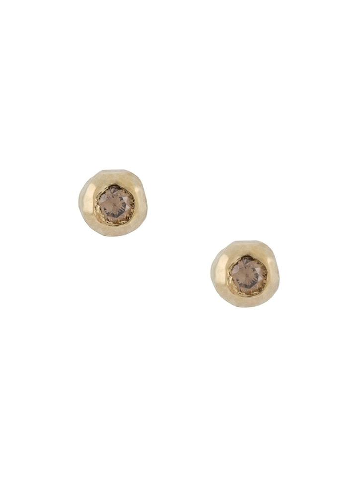 Ellis Mhairi Cameron 14kt Yellow Gold Liii Mini Chapgne Diamond Studs