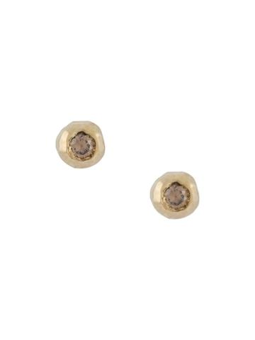 Ellis Mhairi Cameron 14kt Yellow Gold Liii Mini Chapgne Diamond Studs