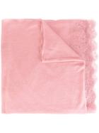 Ermanno Scervino Lace Detail Scarf, Women's, Pink/purple, Polyamide/wool