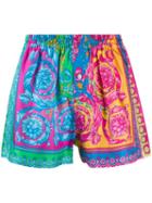 Versace Fluo Barocco Print Shorts - Pink