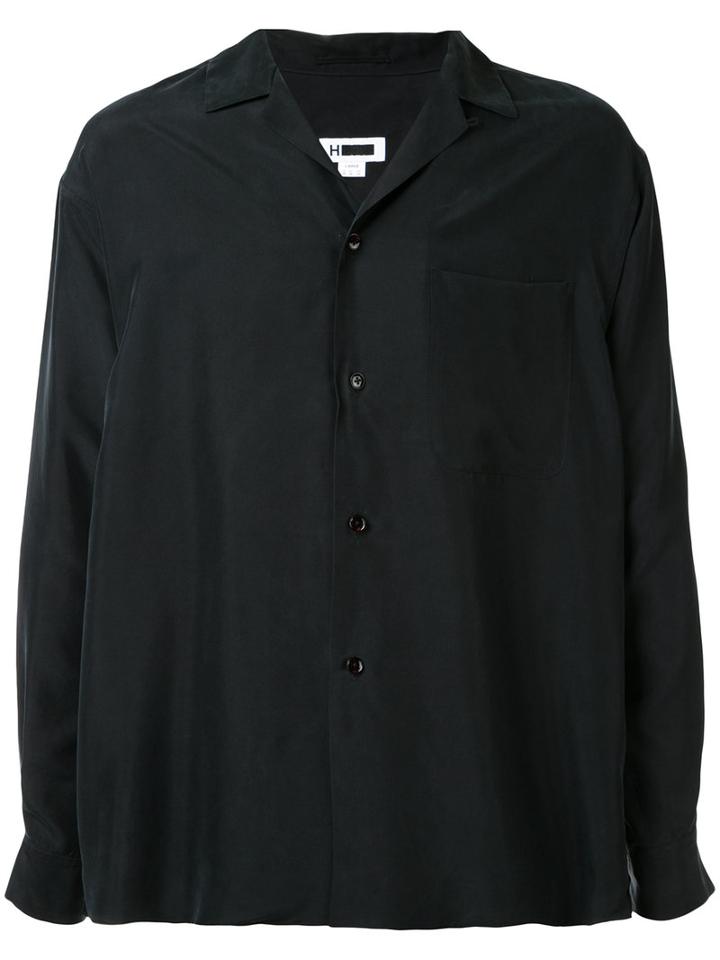 H Beauty & Youth Button-up Shirt, Men's, Size: Medium, Black, Silk