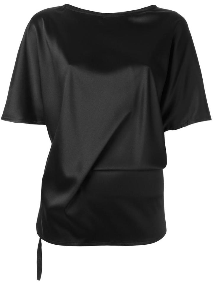 Ann Demeulemeester Blanche Plain T-shirt, Women's, Size: 38, Black, Silk/spandex/elastane
