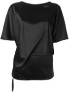 Ann Demeulemeester Blanche Plain T-shirt, Women's, Size: 38, Black, Silk/spandex/elastane