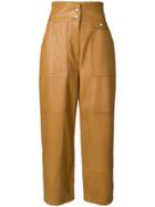 Yves Salomon High-waisted Trousers - Brown