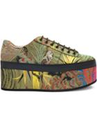 Gucci Tiger Jacquard 85 Flatform Sneakers - Green