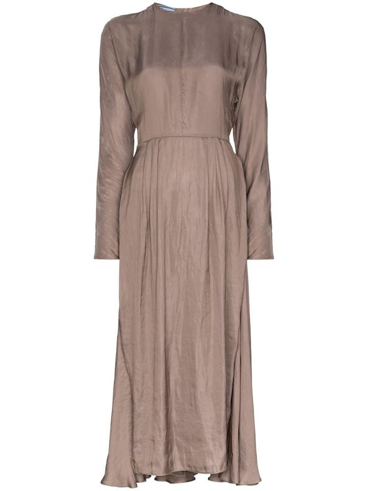 Prada Layered Midi Dress - Neutrals