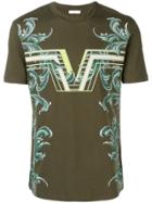 Versace Collection Rib Pattern Tee - Green