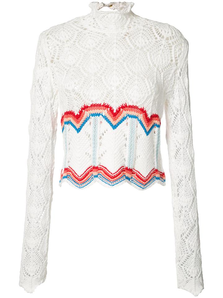 Peter Pilotto Crochet Rainbow Top, Women's, Size: Medium, White, Polyamide/cotton