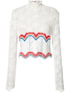 Peter Pilotto Crochet Rainbow Top, Women's, Size: Medium, White, Polyamide/cotton