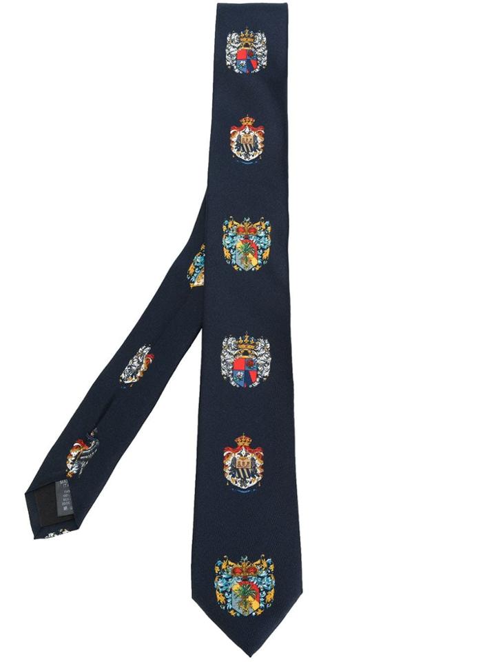 Dolce & Gabbana Heraldic Sicilia Tie - Blue