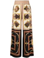 Burberry Montage Print Flared Trousers - Brown