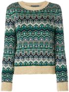 Alberta Ferretti Crew Neck Knitted Sweater - Green