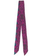 Andamane Snake Print Tie Scarf - Black