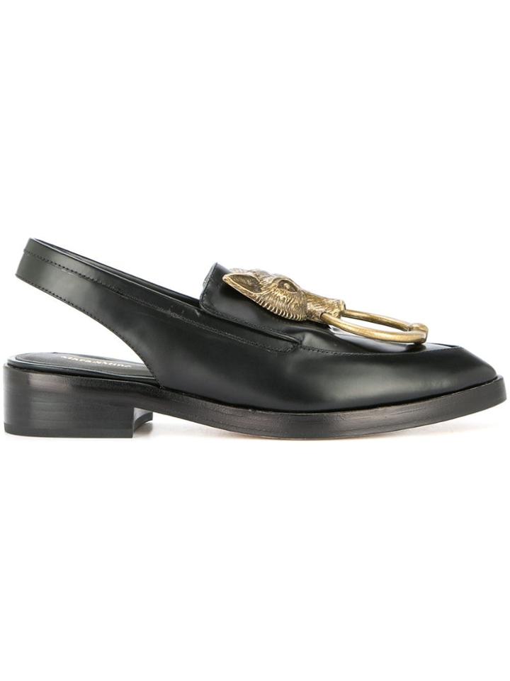 Mara & Mine Foxy Lady Slingback Mules - Black